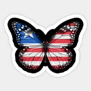 Liberian Flag  Butterfly - Gift for Liberian From Liberia Sticker